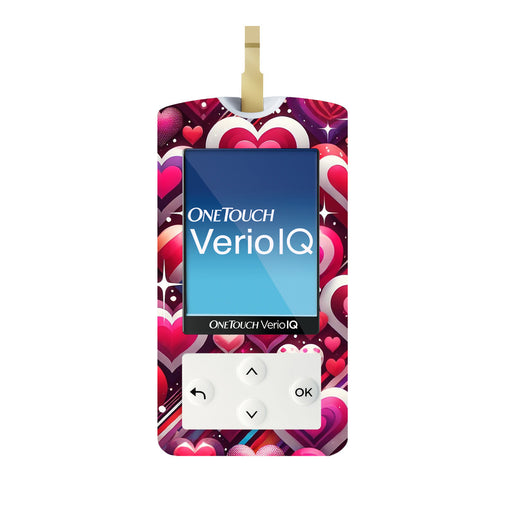 Peelz Sparkly Hearts for OneTouch Verio IQ Glucometer Peelz/Stickers White Smoke