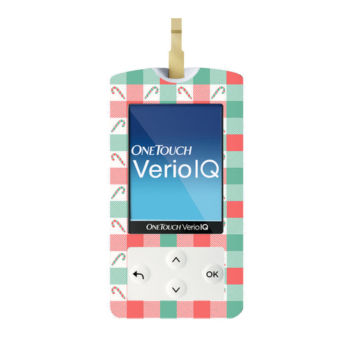 Peelz Peppermint Plaid OneTouch Verio IQ Glucometer Sticker - Pump Peelz Peelz/Stickers White Smoke