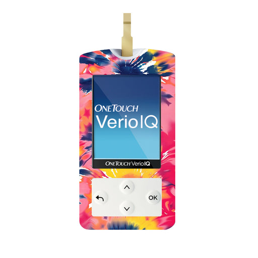 Peelz Summer Tie Dye for OneTouch Verio IQ Glucometer Peelz/Stickers White Smoke