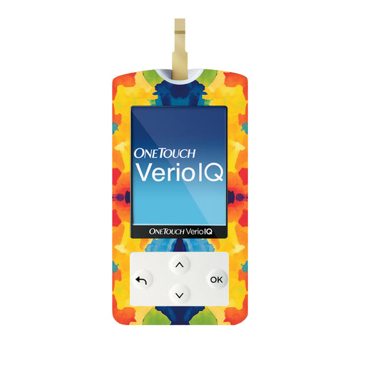 Peelz Bright Tie Dye OneTouch Verio IQ Glucometer Peelz/Stickers White Smoke