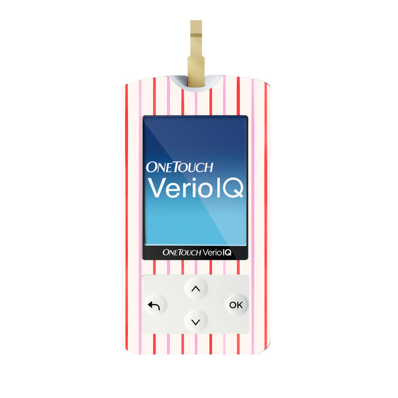 Peelz Peppermint Stripes OneTouch Verio IQ Glucometer Sticker - Pump Peelz Peelz/Stickers White Smoke