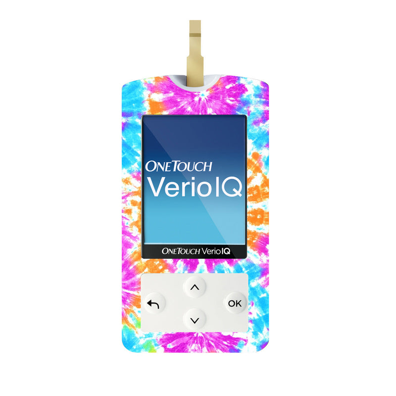 Peelz Neon Tie Dye for OneTouch Verio IQ Glucometer Peelz/Stickers White Smoke