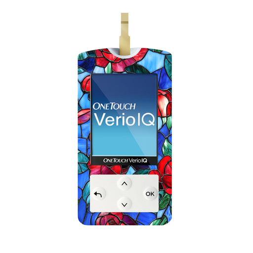 Peelz Crimson Blooms for OneTouch Verio IQ Glucometer Peelz/Stickers White Smoke