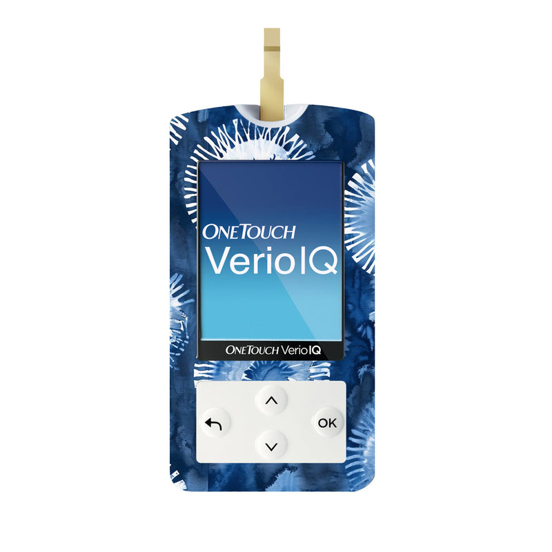 Peelz Monochrome Blue Tie Dye for OneTouch Verio IQ Glucometer Peelz/Stickers White Smoke