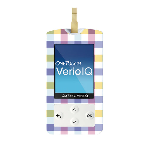 Peelz Spring Plaid for OneTouch Verio IQ Glucometer Peelz/Stickers White Smoke