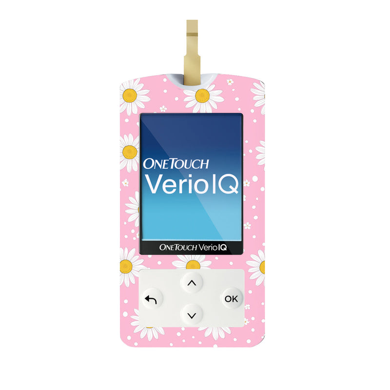 Peelz Spring Daisy OneTouch Verio IQ Glucometer Sticker - Pump Peelz Peelz/Stickers White Smoke