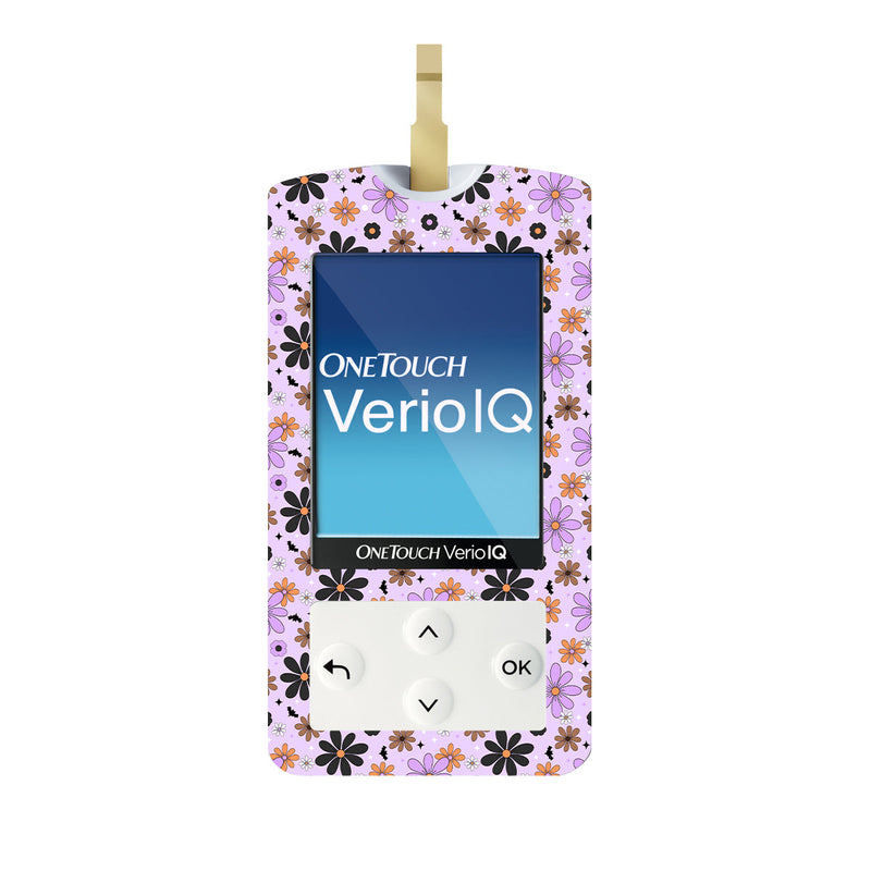 Peelz Batty Blooms OneTouch Verio IQ Glucometer Sticker - Pump Peelz Peelz/Stickers White Smoke
