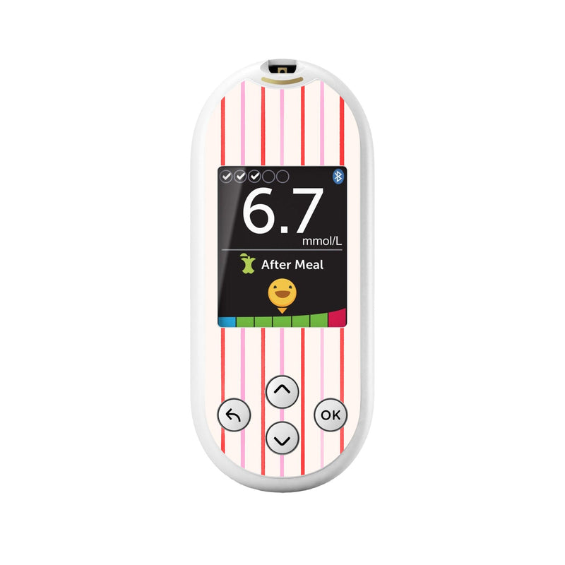 Peelz Peppermint Stripes OneTouch Verio Reflect Glucometer - Pump Peelz Peelz/Stickers White Smoke
