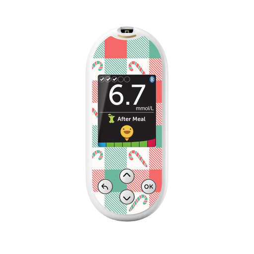 Peelz Peppermint Plaid OneTouch Verio Reflect Glucometer - Pump Peelz Peelz/Stickers White Smoke
