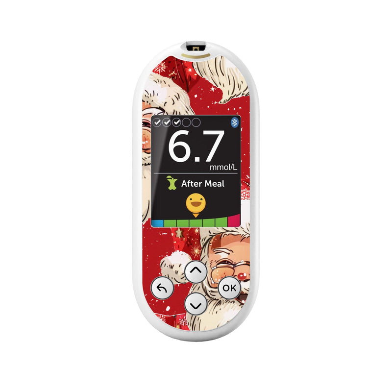 Peelz Jolly Old Saint Nick OneTouch Verio Reflect Glucometer - Pump Peelz Peelz/Stickers White Smoke