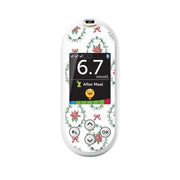 Peelz Poinsettia Parade OneTouch Verio Reflect Glucometer - Pump Peelz Peelz/Stickers White Smoke