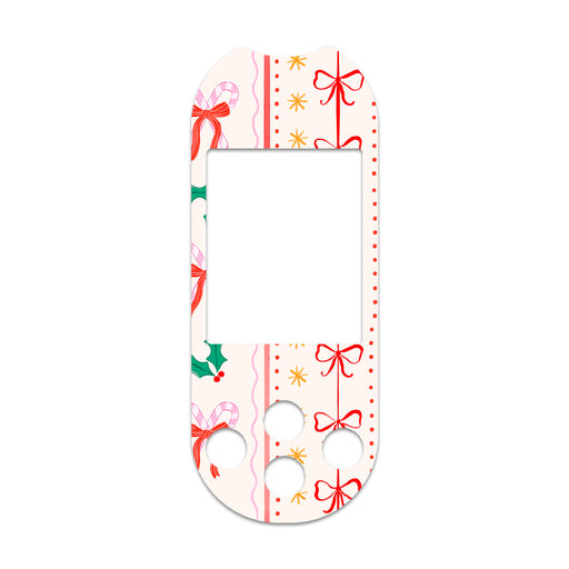 Peelz Holly Jolly Ribbon OneTouch Verio Reflect Glucometer - Pump Peelz Peelz/Stickers White Smoke