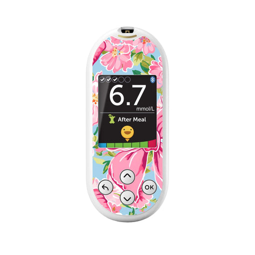 Peelz Blossom Bows for OneTouch Verio Reflect Glucometer Peelz/Stickers White Smoke