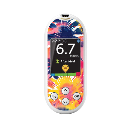 Peelz Summer Tie Dye for OneTouch Verio Reflect Glucometer Peelz/Stickers White Smoke