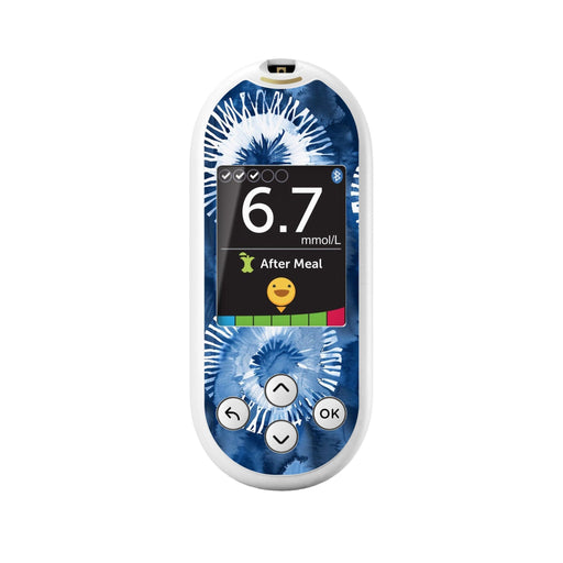 Peelz Monochrome Blue Tie Dye  for OneTouch Verio Reflect Glucometer Peelz/Stickers White Smoke