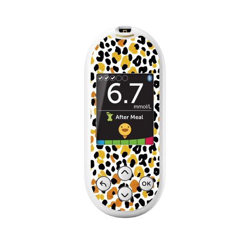 Peelz Golden Leopard OneTouch Verio Reflect Glucometer - Pump Peelz Peelz/Stickers White Smoke