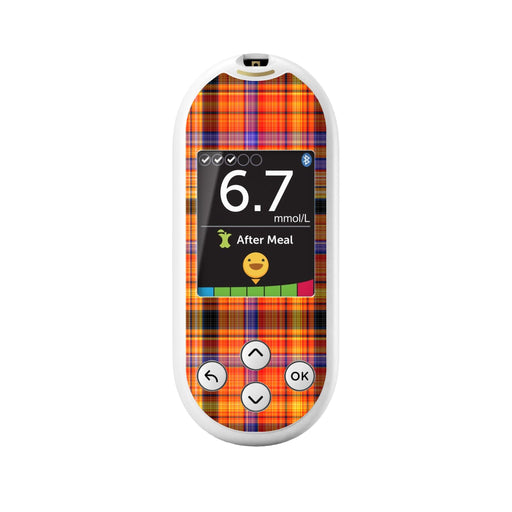 Peelz Pumpkin Plaid OneTouch Verio Reflect Glucometer - Pump Peelz Peelz/Stickers White Smoke