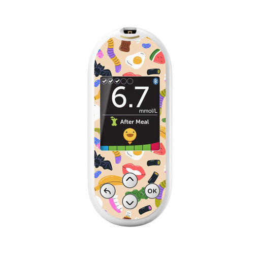 Peelz Candy Chaos OneTouch Verio Reflect Glucometer - Pump Peelz Peelz/Stickers White Smoke