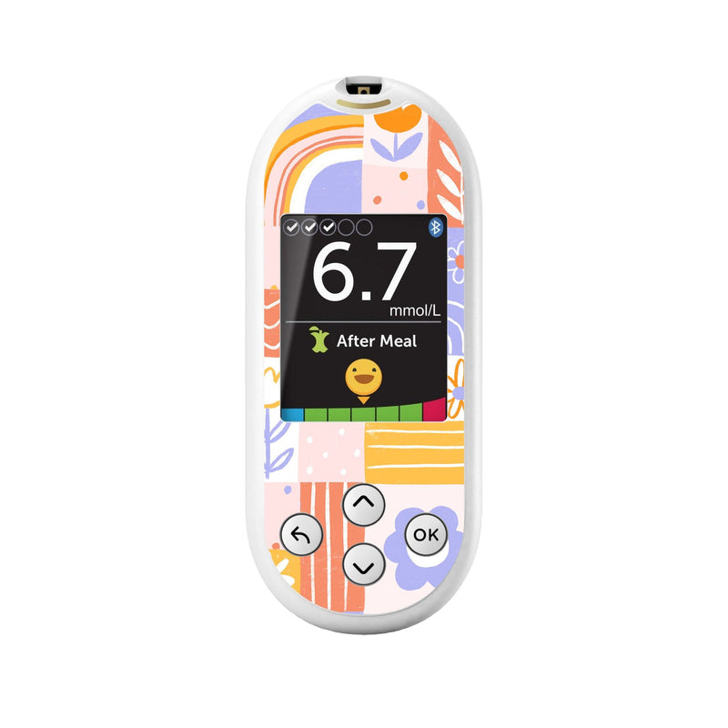 Peelz Wildflower Doodle OneTouch Verio Reflect Glucometer - Pump Peelz Peelz/Stickers White Smoke