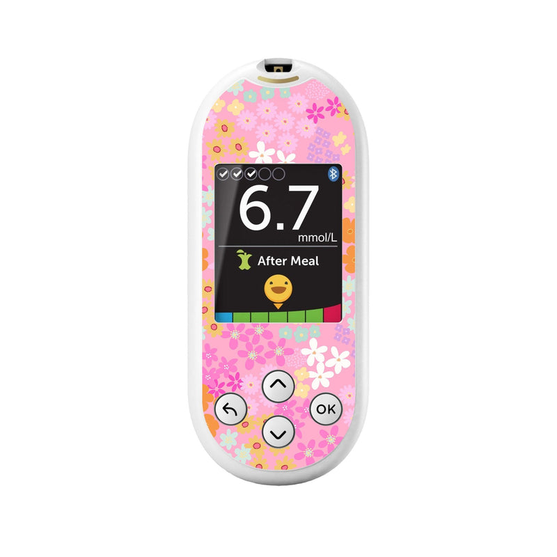 Peelz Pink Petals OneTouch Verio Reflect Glucometer - Pump Peelz Peelz/Stickers White Smoke