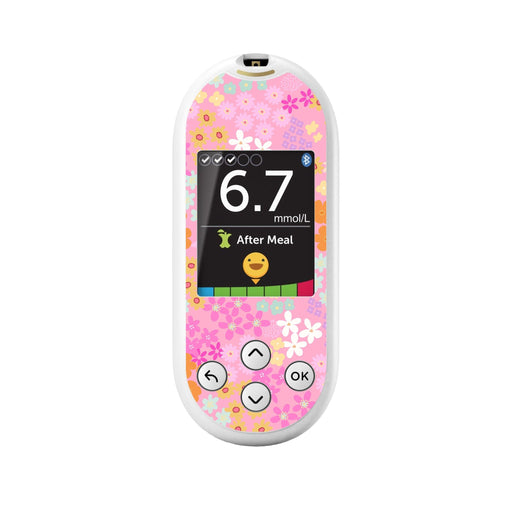 Peelz Pink Petals OneTouch Verio Reflect Glucometer - Pump Peelz Peelz/Stickers White Smoke
