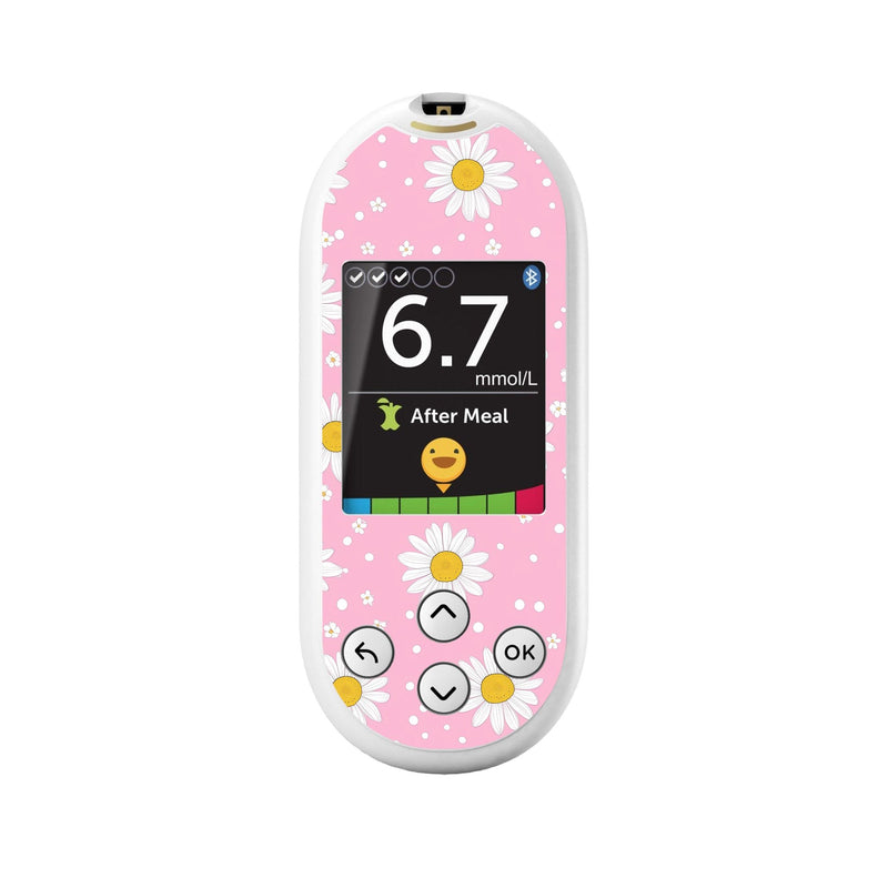 Peelz Spring Daisy OneTouch Verio Reflect Glucometer - Pump Peelz Peelz/Stickers White Smoke