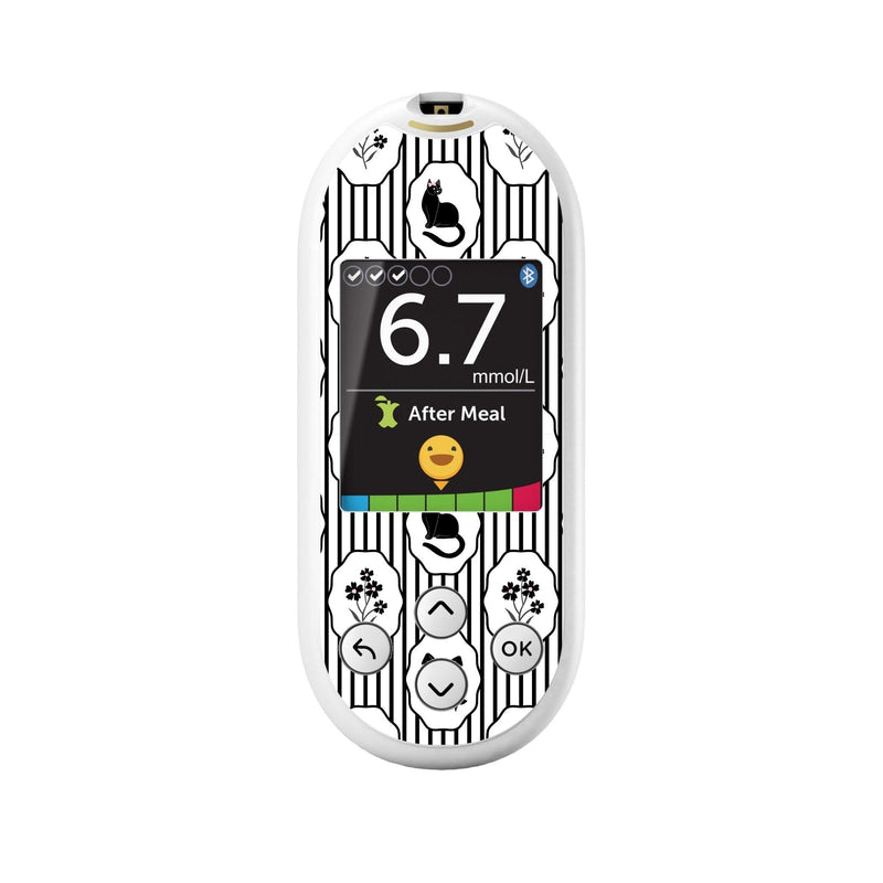 Peelz Midnight Cat OneTouch Verio Reflect Glucometer - Pump Peelz Peelz/Stickers White Smoke