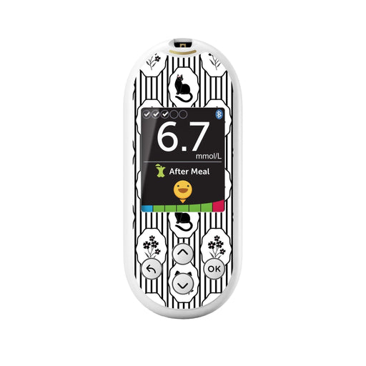 Peelz Midnight Cat OneTouch Verio Reflect Glucometer - Pump Peelz Peelz/Stickers White Smoke