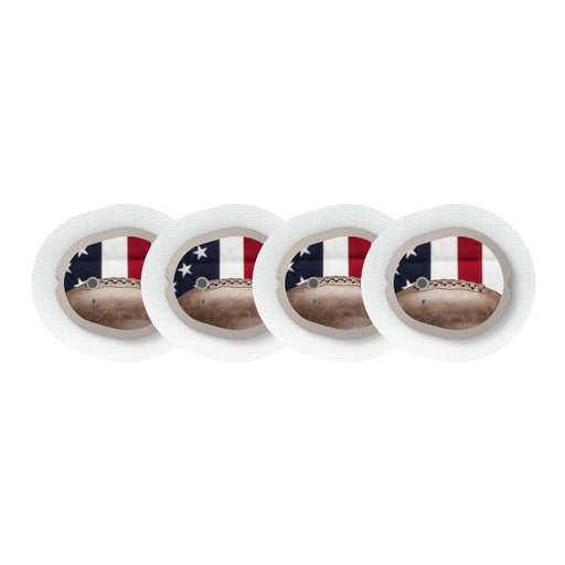 Peelz Vintage Football Sticker Designed for the DEXCOM G7 and Stelo Transmitter Peelz/Stickers White Smoke 4-pack (Set of 4 Stickers)