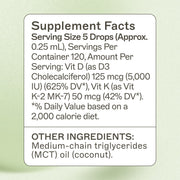 AMMD Vitamin D3/K2 5,000 IU Liquid Supplement White Smoke