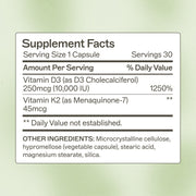 AMMD Vitamin D3/K2 10,000 IU Capsules Supplement White Smoke