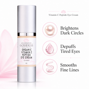 Glimmer Goddess® Organic Skin Care Organic Vitamin C Eye Serum – Peptide Treatment for Dark Circles For Eyes White Smoke