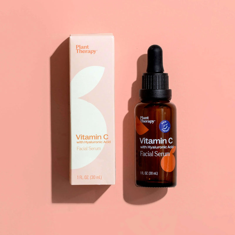 Plant Therapy Vitamin C with Hyaluronic Acid Facial Serum Hair & Skin Care Light Pink 1 oz,4 oz