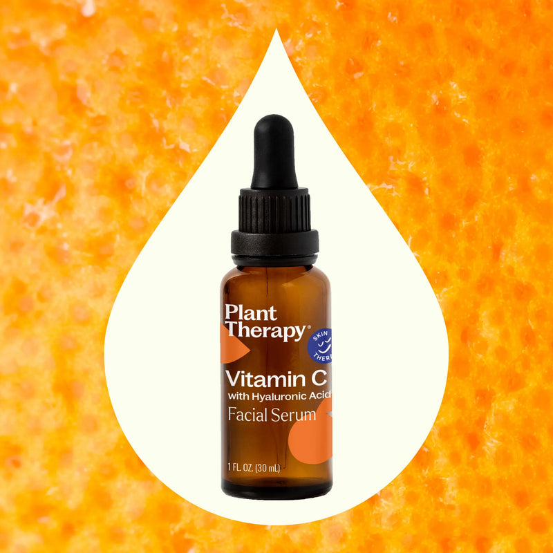 Plant Therapy Vitamin C with Hyaluronic Acid Facial Serum Hair & Skin Care Dark Orange 1 oz,4 oz