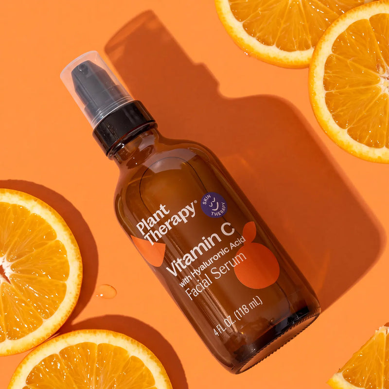 Plant Therapy Vitamin C with Hyaluronic Acid Facial Serum Hair & Skin Care Sandy Brown 1 oz,4 oz