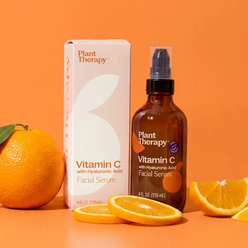 Plant Therapy Vitamin C with Hyaluronic Acid Facial Serum Hair & Skin Care Sandy Brown 1 oz,4 oz