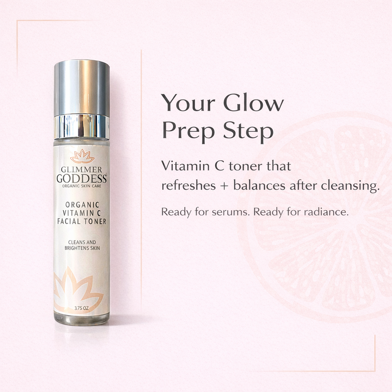 Glimmer Goddess® Organic Skin Care Organic Vitamin C Facial Toner – Natural Brightening Astringent Cleansers & Scrubs White Smoke