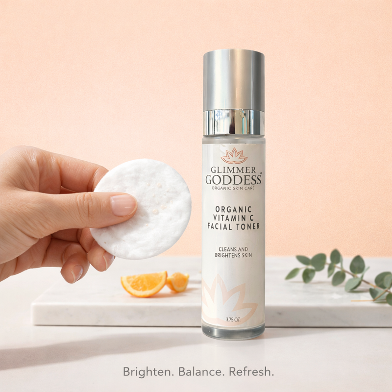 Glimmer Goddess® Organic Skin Care Organic Vitamin C Facial Toner – Natural Brightening Astringent Cleansers & Scrubs Bisque