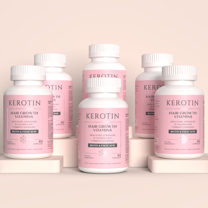 Kerotin Hair Growth Vitamins Supplement Antique White 6 Bottles (20% OFF)