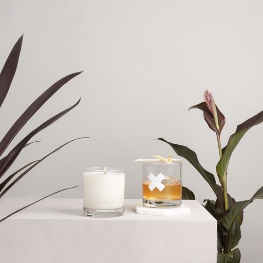 Wax Buffalo Unscented Candles Light Gray 11oz Cocktail Glass Candle