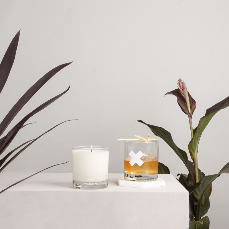 Wax Buffalo French Press Candles Light Gray 16oz Pure Soy Candle