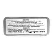 Grave Before Shave 15g slide top tin of Fisticuffs Mustache Wax Mustache Wax Light Gray 15g. tin