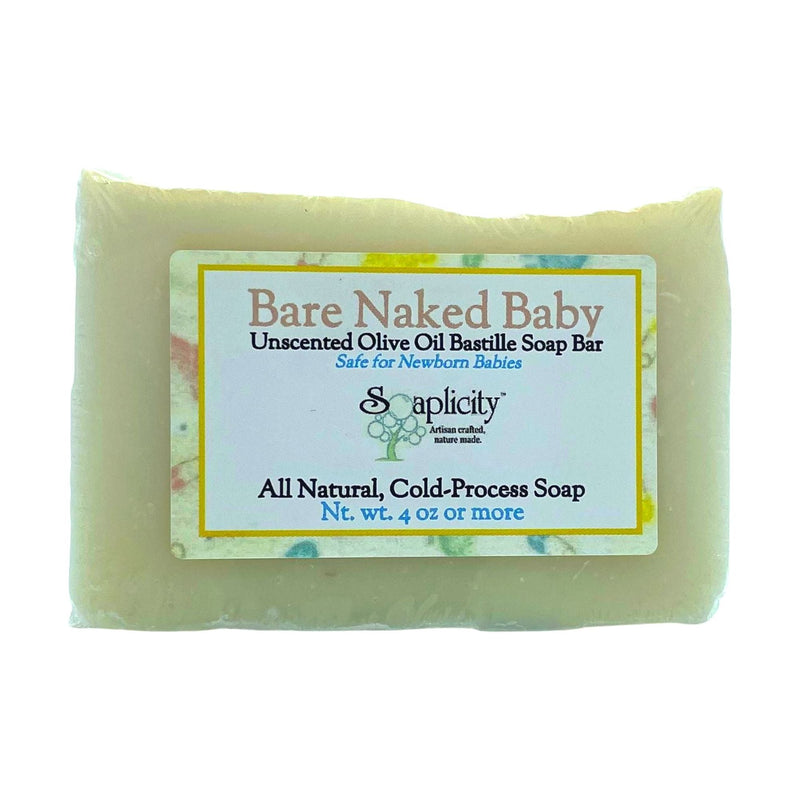 Soaplicity Bare Naked Baby - All-Natural, Unscented Bastille Soap Soap Bar Dark Gray