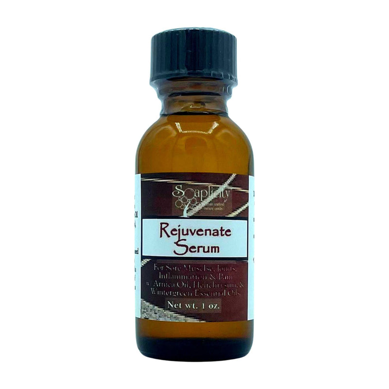 Soaplicity Rejuvenate Topical Serum with Arnica Oil Topical Serum Dark Slate Gray 1 oz. Glass Open Mouth Bottle,4 oz Squeeze Bottle