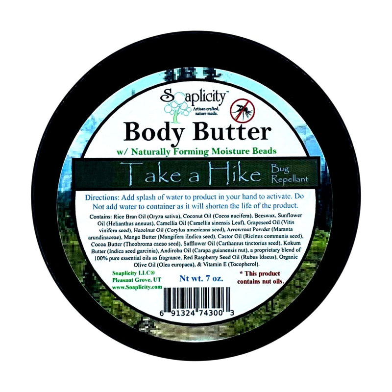 Soaplicity Take A Hike Body Butter - 100% Natural Bug Repellent with Natural Sun Protection Body Butter Black