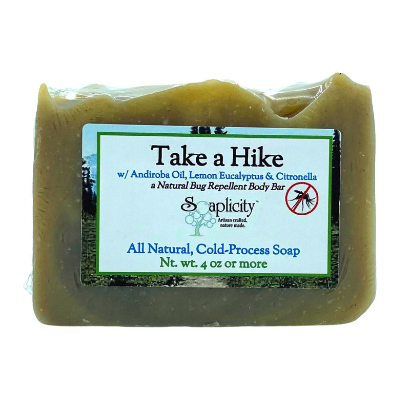 Soaplicity Take a Hike - Bug Repellent Soap with Andiroba Oil Soap Bar Dark Olive Green