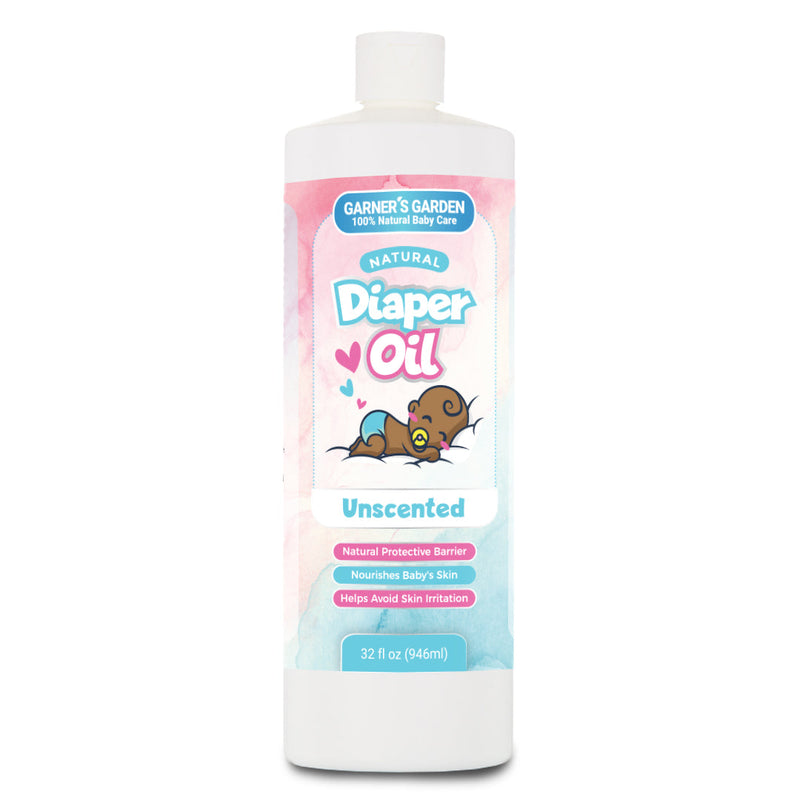 Garner's Garden Diaper Oil | Natural Baby Care White Smoke 32oz / Unscented Diaper Oil