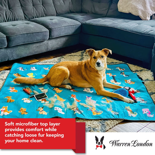 Warren London Groom 'n' Go Grooming Blanket Pet Grooming Supplies White Smoke
