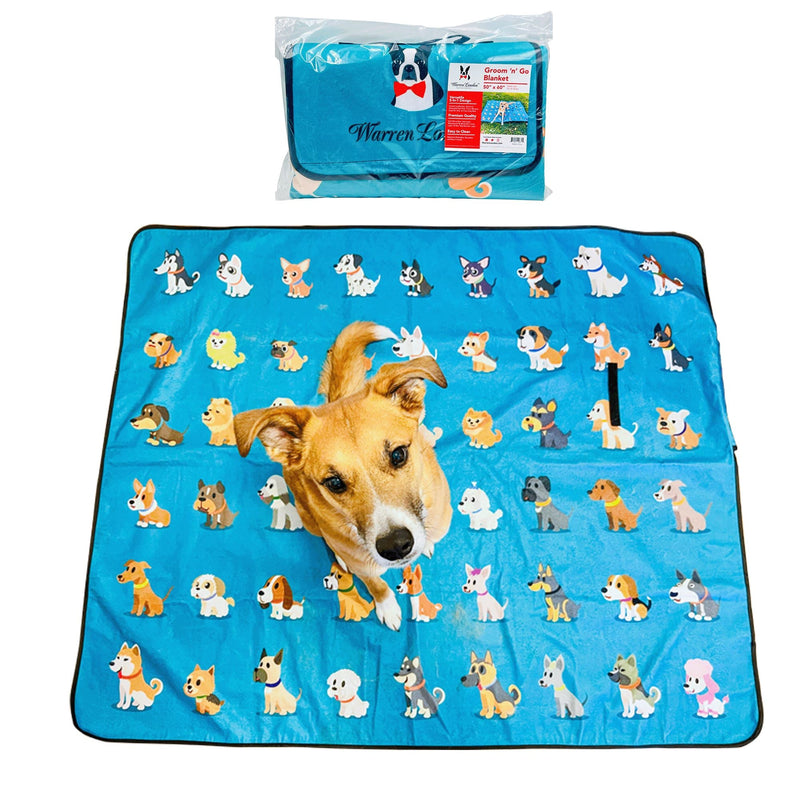 Warren London Groom 'n' Go Grooming Blanket Pet Grooming Supplies White Smoke