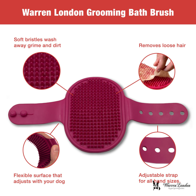 Warren London Grooming Bath Brush Pet Combs & Brushes White Smoke Red,Black